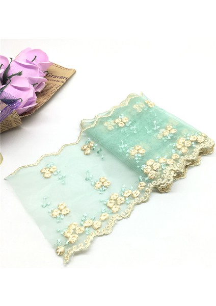 Yeni-Yeşil Stil 2019 Yeni 20*100 cm Nakış Tavuskuşu Tasarım Net Dantel Kumaş Tissu Costura Örgü Tül Gipür Kordon Dantel Dikiş Dıy Bebek Bezi (Yurt Dışından)