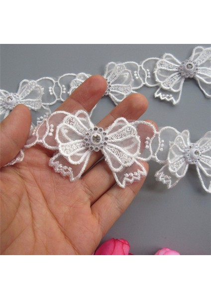 1 Yard Örgü Dantel Ilmek Rhinestones Işlemeli Dantel Trim Şerit Yamalar Aplike Kumaş Dıy Gelinlik Dikiş Malzemeleri Zanaat (Yurt Dışından)