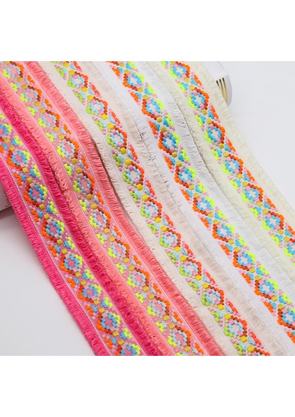 Gül Kırmızı Tarzı 4.5 cm Pamuk Püskül Dantel Kumaş Kurdeleler Saçak Jakarlı Dokumalar Dıy El Sanatları Dikiş Dantel Trimler Giysi Yaka Dekoratif 1y (Yurt Dışından)