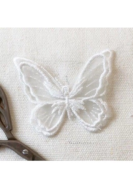 Fildişi Büyük Stil 5 Parça 3D Renkli Dantel Kumaş Renkli Dıy Stereo Çift Katmanlı Kelebek Dantel Aplike Kumaş Elbise Dekorasyon Gelin Trim (Yurt Dışından)