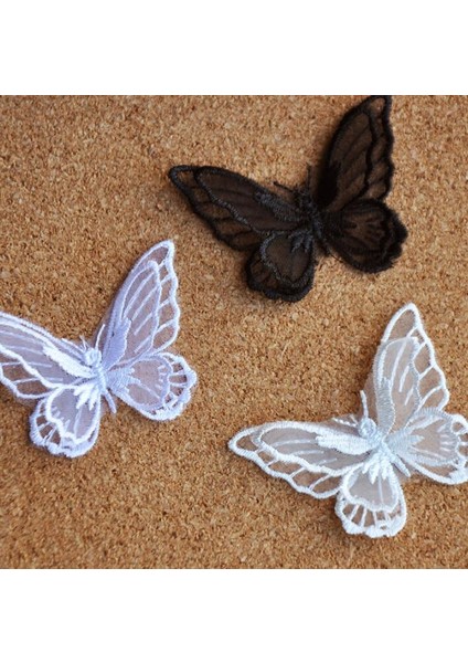 Fildişi Büyük Stil 5 Parça 3D Renkli Dantel Kumaş Renkli Dıy Stereo Çift Katmanlı Kelebek Dantel Aplike Kumaş Elbise Dekorasyon Gelin Trim (Yurt Dışından) fiyatları