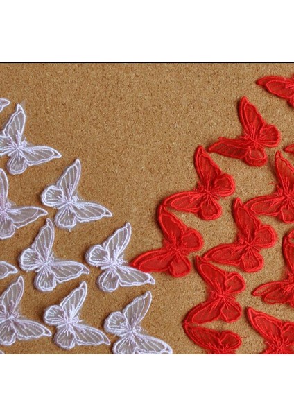 Fildişi Büyük Stil 5 Parça 3D Renkli Dantel Kumaş Renkli Dıy Stereo Çift Katmanlı Kelebek Dantel Aplike Kumaş Elbise Dekorasyon Gelin Trim (Yurt Dışından) modelleri