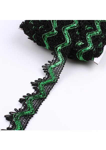 Siyah Yeşil Stil Yards Zigzag Altın Payetler Giysiler Için Dantel Şerit Kenar Sarma Düğün Parti Elbise Cosplay Giysileri Dikiş Dantel Süsler (Yurt Dışından)