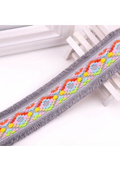 Gri Stil 4.5 cm Pamuk Püskül Dantel Kumaş Kurdeleler Saçak Jakarlı Dokumalar Dıy El Sanatları Dikiş Dantel Trimler Giysi Yaka Dekoratif 1y (Yurt Dışından)