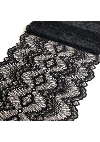Siyah 23.5cm Stili (2mlot) Dantel Şerit Trim Koyu Mavi Kırpma Dantel Elastik Aksesuarlar Iç Çamaşırı Malzemeleri Dıy Için Taraklı Streç Dantel (Yurt Dışından)