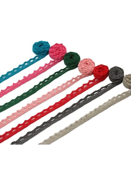 Genişlik 13 mm Stili 10 Yards Mix Renkler Pamuk Dantel Trimler Pamuk Kurdele Dıy Giysileri Hometexile Kenar Süsleme El Yapımı Pamuklu Kumaş Malzemesi (Yurt Dışından)