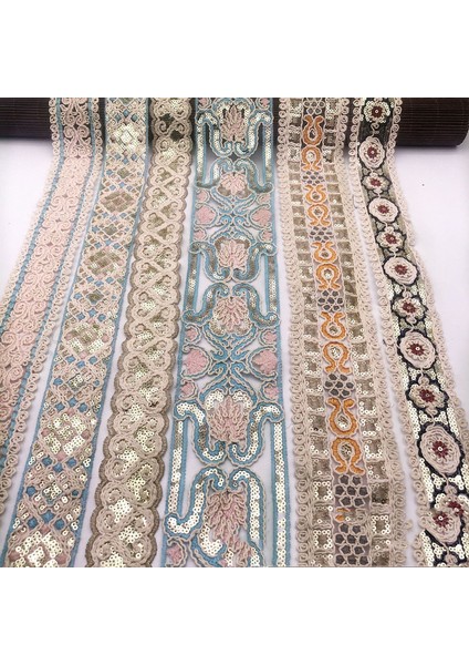 No.13 Tarzı 1 Metre Nakış Dantel Şerit El Yapımı Dıy Kumaş Malzeme Giyim Elbise Kemer Dantel Trim Düğün Craft Dikiş Aksesuarları (Yurt Dışından)