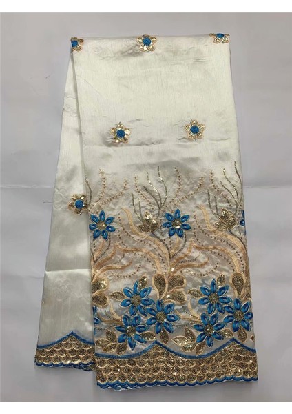 No.20 Tarzı H & Q Popüler Afrika Dantel Kumaş 5 Yard George Dantel Kumaş Dıy Gelinlik Için Yüksek Li Hint Ipek George Dantel Tül Danteller (Yurt Dışından)