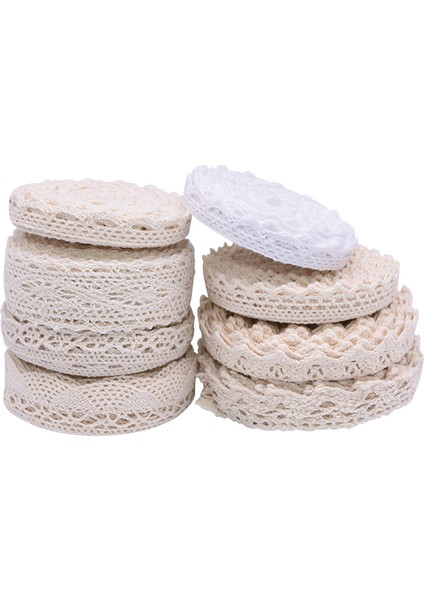 1.1 cm Genişliğinde B05 Stili 10 Yarda Metre Beyaz Bej Pamuk Işlemeli Dantel Net Kurdela Kumaş Trim Dıy Dikiş El Yapımı Zanaat Malzemeleri Malzemeleri (Yurt Dışından) fırsatları