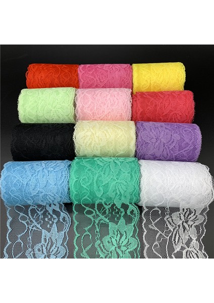 Pembe Tarzı 5 Yardslot 8 cm Dantel Şerit Işlemeli Dantel Kumaş Trim Dekorasyon Dıy El Yapımı Dikiş El Sanatları Afrika Dantel Kumaş (Yurt Dışından)