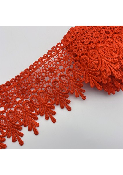 Kırmızı Stil Vintage Kapalı Beyaz Düğün Gelin Işlemeli Dantel Kenar Trim Şerit Aplike Dıy Dikiş El Sanatları 9.5cm Genişliğinde (Yurt Dışından)