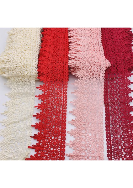 Kırmızı Stil Vintage Kapalı Beyaz Düğün Gelin Işlemeli Dantel Kenar Trim Şerit Aplike Dıy Dikiş El Sanatları 9.5cm Genişliğinde (Yurt Dışından) fiyatları