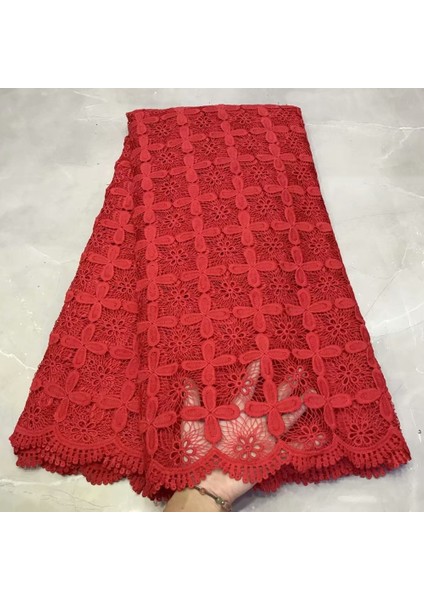 No.23 Tarzı Anna Sarı Nijeryalı Gipür Dantel Suda Çözünür Fabrgh Li Işlemeli 5 Yard Afrika Kordon Bağcıkları Örgü Kumaşlar (Yurt Dışından)
