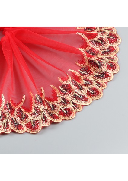 Kırmızı Stil 2019 Yeni 20*100 cm Nakış Tavuskuşu Tasarım Net Dantel Kumaş Tissu Costura Örgü Tül Gipür Kordon Dantel Dikiş Dıy Bebek Bezi (Yurt Dışından)