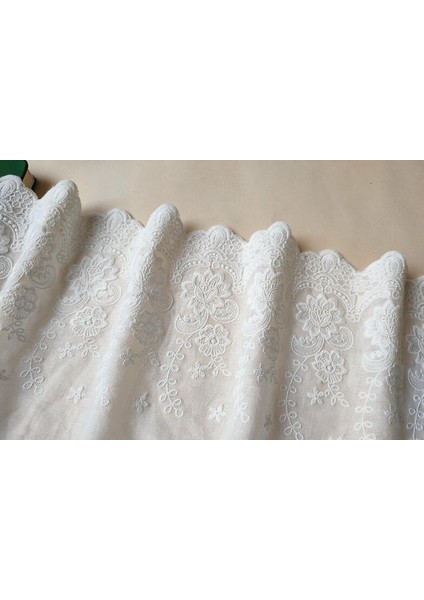 1 Yard Süper Geniş Beyaz COTTON100% Kumaş Işlemeli Dantel Trim Dıy Aksesuarları Dantel Kumaş Genişliği 22CM (Yurt Dışından) fiyatları