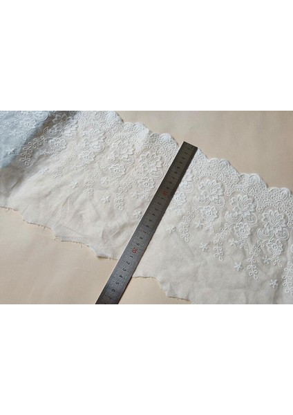 1 Yard Süper Geniş Beyaz COTTON100% Kumaş Işlemeli Dantel Trim Dıy Aksesuarları Dantel Kumaş Genişliği 22CM (Yurt Dışından) modelleri
