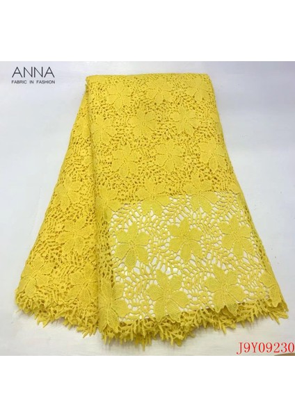 No.33 Tarzı Anna Sarı Nijeryalı Gipür Dantel Suda Çözünür Fabrgh Li Işlemeli 5 Yard Afrika Kordon Bağcıkları Örgü Kumaşlar (Yurt Dışından) fırsatları
