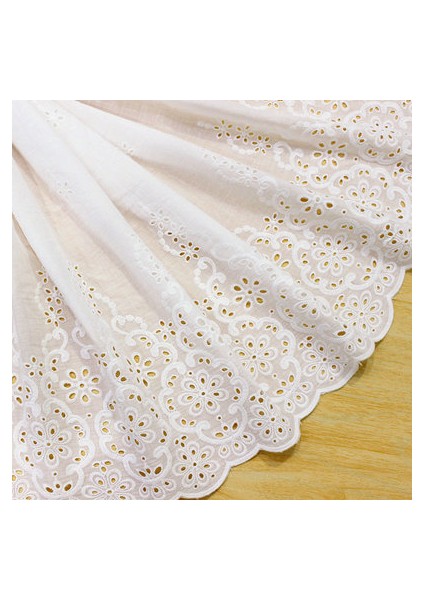 Beyaz Bir Stil 2 Yard Pamuklu Dantel Kumaş Dantel Gömlek Bebek Etek Ev Furg Yumuşak Yatak Aksesuarları Dekoratif Kumaş Genişlik RS3000 (Yurt Dışından)