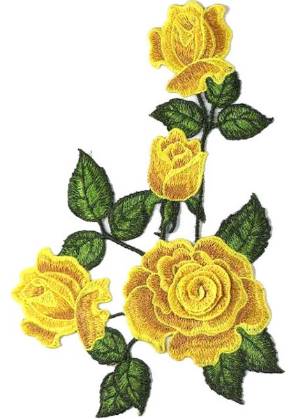 Sarı Stil Yeni Varış Güllerkelebek Çiçekler Nakış Yamalar Üzerinde Dikmek Dikili Aplike Dikmek Rozet Zanaat Işlemeli Dıy Giysi Pantolon Için (Yurt Dışından)