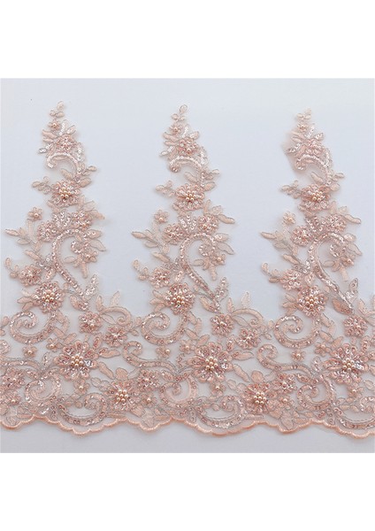 Turuncu Pembe Tarzı 1 Yard 14 Renk Yüksekliği 43 cm Pullu Boncuklu Gelinlik Sınır Dantel Kumaş Trim Etek Aksesuarları Dıy Dekorasyon RS2448 (Yurt Dışından)