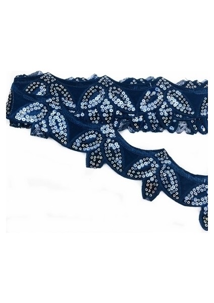 Kraliyet Mavisi Stili 1 Yard Sıcak 6cm Geniş Glitter Organze Dantel Kumaş Pul Boncuklu Çiçekler Işlemeli Şerit Yaka Trim Aplike Gelinlik Dikiş Için (Yurt Dışından)