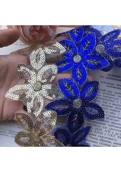 Kraliyet Mavisi Stili 1 Yard Sıcak 6cm Geniş Glitter Organze Dantel Kumaş Pul Boncuklu Çiçekler Işlemeli Şerit Yaka Trim Aplike Gelinlik Dikiş Için (Yurt Dışından) fırsatları