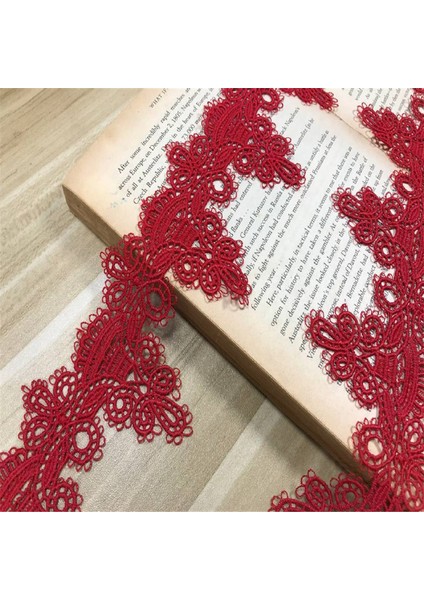 Kırmızı Stil (1ylot) Suda Çözünür Dantel Polyester Dikiş Şerit Dantel Trim Konfeksiyon Aksesuarları Kırmızı Dıy Gipür Dantel Trim Dikiş Craft (Yurt Dışından)