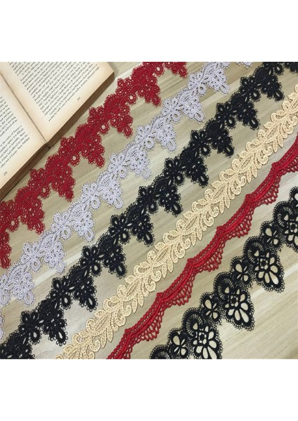 Kırmızı Stil (1ylot) Suda Çözünür Dantel Polyester Dikiş Şerit Dantel Trim Konfeksiyon Aksesuarları Kırmızı Dıy Gipür Dantel Trim Dikiş Craft (Yurt Dışından)