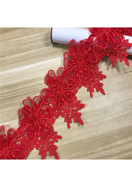 Kırmızı Stil (1ylot) Suda Çözünür Dantel Polyester Dikiş Şerit Dantel Trim Konfeksiyon Aksesuarları Kırmızı Dıy Gipür Dantel Trim Dikiş Craft (Yurt Dışından)