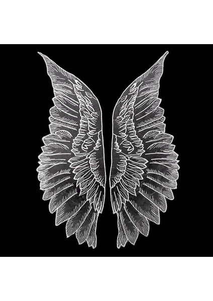 Siyah Stil 2 Adet Lüks Tül Organze Dantel Kumaş Kanatları Aplike Yamalar Nakış Dikiş Süslemeler Bezemeler Elbise Gipür Malzemeleri (Yurt Dışından) modelleri