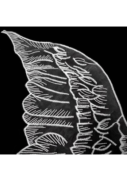 Siyah Stil 2 Adet Lüks Tül Organze Dantel Kumaş Kanatları Aplike Yamalar Nakış Dikiş Süslemeler Bezemeler Elbise Gipür Malzemeleri (Yurt Dışından) indirimleri