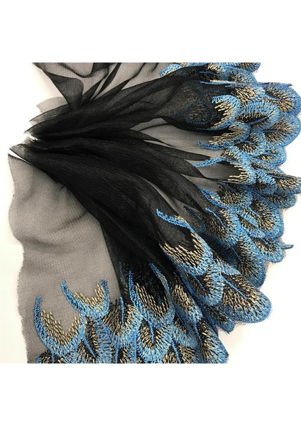 Siyah Mavi Stil 21CM H629 Organze Tavuskuşu Renkli Dantel Düğün Işlemeli Diy El Yapımı Patchwork Dantel Trım Şerit Dikiş Malzemeleri Zanaat Için (Yurt Dışından)