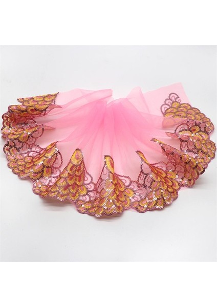 No2 Pembe Tarzı 21CM H629 Organze Tavuskuşu Renkli Dantel Düğün Işlemeli Diy El Yapımı Patchwork Dantel Trım Şerit Dikiş Malzemeleri Zanaat Için (Yurt Dışından)
