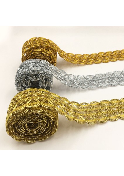 Altın Tarzı 5mlot Dantel Trim Kumaş Dikiş Dantel Altın Gümüş Kelebek Örgülü Dantel Şerit Eğri Dantel Dıy Giysi Aksesuarları Düğün El Sanatları (Yurt Dışından)
