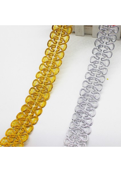Altın Tarzı 5mlot Dantel Trim Kumaş Dikiş Dantel Altın Gümüş Kelebek Örgülü Dantel Şerit Eğri Dantel Dıy Giysi Aksesuarları Düğün El Sanatları (Yurt Dışından)