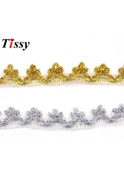 Gümüş Tarzı 5mlot 2cm Dıy Altıngümüş Dantel Işlemeli Şerit Net Dantel Trim Kumaş Dikiş Aksesuarları Dekorasyon Düğün Parti Malzemeleri (Yurt Dışından)
