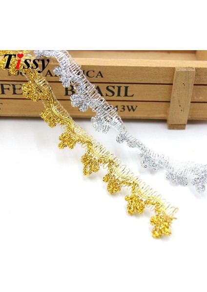 Gümüş Tarzı 5mlot 2cm Dıy Altıngümüş Dantel Işlemeli Şerit Net Dantel Trim Kumaş Dikiş Aksesuarları Dekorasyon Düğün Parti Malzemeleri (Yurt Dışından)
