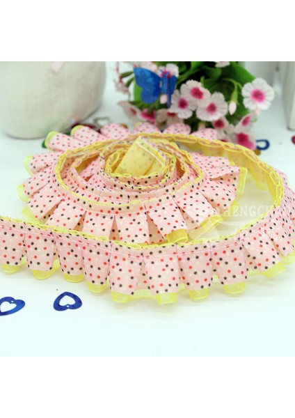 Siyah Stil 1 Yard 2.5 cm Geniş Nokta Çiçek Pileli Kar Ipliği Nefis Dantel Bebek Elbise Dıy Giyim Aksesuarları Ev Tekstili Kenar El Yapımı Dekorasyon (Yurt Dışından)