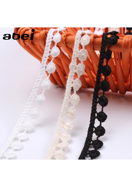 Beyaz Stil 12 Yardslot Beyaz Bej Siyah Pamuk Dantel Trimler Dıy Giyim Dikiş Kumaş Malzeme Ponpon Topu Fringe Şerit Aksesuarları (Yurt Dışından) fiyatları