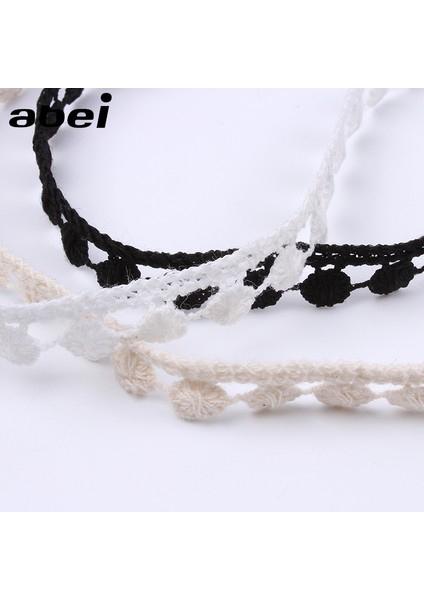 Beyaz Stil 12 Yardslot Beyaz Bej Siyah Pamuk Dantel Trimler Dıy Giyim Dikiş Kumaş Malzeme Ponpon Topu Fringe Şerit Aksesuarları (Yurt Dışından) indirimleri