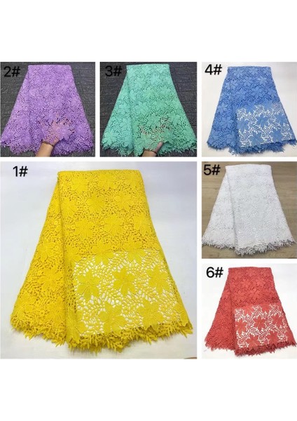 No.28 Stili Anna Sarı Nijeryalı Gipür Dantel Suda Çözünür Fabrgh Li Işlemeli 5 Yard Afrika Kordon Bağcıkları Örgü Kumaşlar (Yurt Dışından) modelleri