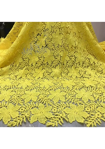 No.28 Stili Anna Sarı Nijeryalı Gipür Dantel Suda Çözünür Fabrgh Li Işlemeli 5 Yard Afrika Kordon Bağcıkları Örgü Kumaşlar (Yurt Dışından) indirimleri