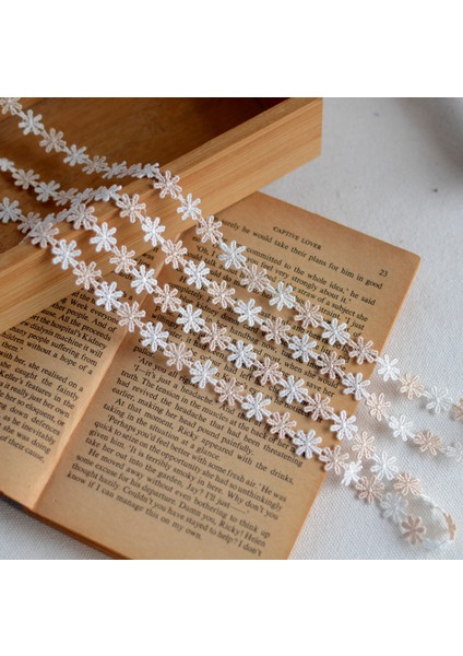 2 Metre Haki Fildişi Işlemeli Örgü Dantel Konfeksiyon Dantel Trimler Süslemeler Dıy Dikiş Aksesuarı 12MM (Yurt Dışından) fiyatları