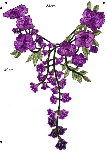 No.12 Tarzı Mor Venise Şifon Dantel Kumaş Elbise Aplike Motifli Bluz Dikiş Trimler, Dıy Yaka Yaka Kostüm Dekorasyon Scrapbooking (Yurt Dışından) modelleri