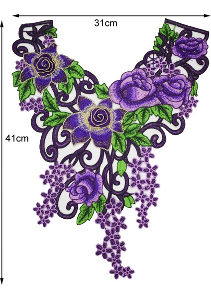 No.12 Tarzı Mor Venise Şifon Dantel Kumaş Elbise Aplike Motifli Bluz Dikiş Trimler, Dıy Yaka Yaka Kostüm Dekorasyon Scrapbooking (Yurt Dışından) fırsatları