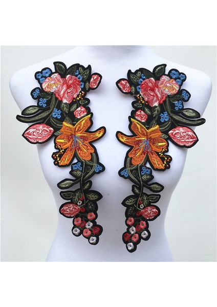 Sarı Pembe Tarzı Et Gül Çiçek Nakış Dantel Yamalar Sticker Giysi Venise Çiçek Işlemeli Aplike Dantel Trim Dekore Edilmiş (Yurt Dışından)