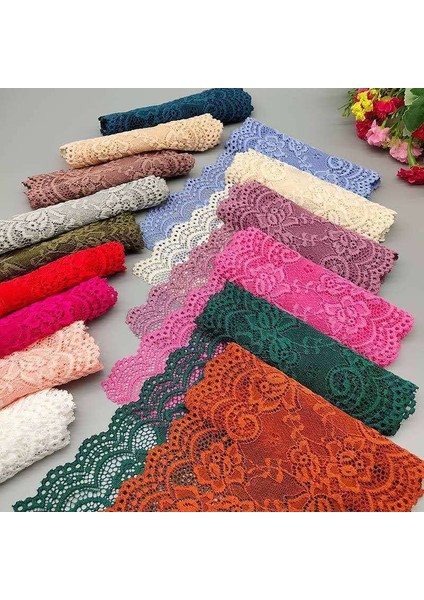 Kırmızı Stil Yeni 1 Yard Çiçek Desen 15CM Geniş Elastik Dantel Kumaş Şerit Dantel Trim Şerit Diy Craft Kumaş Genişlik Afrika Kumaşlar Streç (Yurt Dışından)