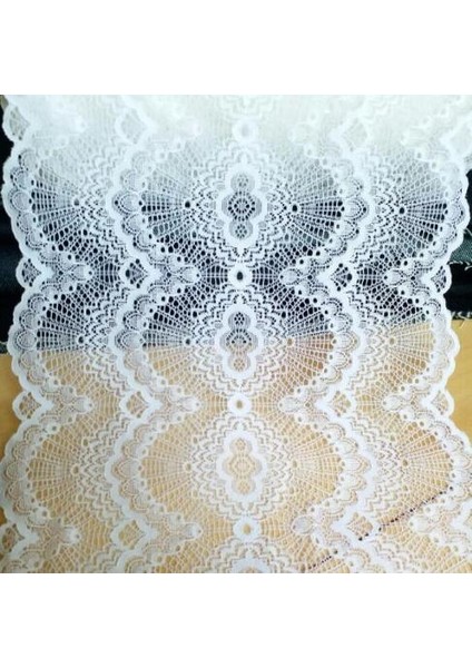 Beyaz Stil 1 Metre Süper Geniş 21 cm Sıcak Sıkı Dantel Şerit Siyah Beyaz Elastik Dantel Trim Dıy Dikiş Aksesuarları Ev Dekorasyon (Yurt Dışından)