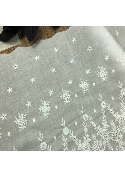 Doğal Beyaz 30CM Stili 1 Yard 31CM Broderie Anglaise Kumaş Dantel Trim Vintage Organik Pamuklu Dantel Kumaş (Yurt Dışından) fiyatları