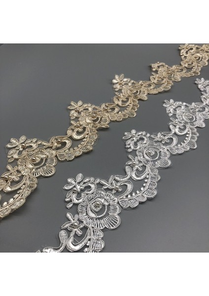 Beyaz Stil 1 Yard 9cm Genişliğinde Boncuk Altın Beyaz Dantel Çiçek Aplike Trim Kenar El Yapımı Diy Malzeme Düğün Giyim Aplike Çiçek Timimg (Yurt Dışından) fırsatları